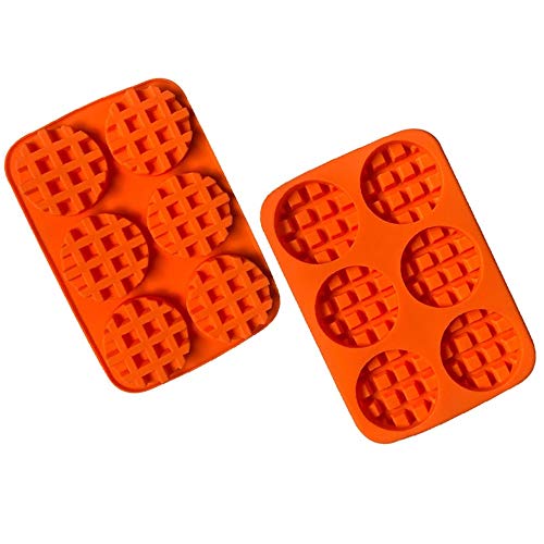 Backformen 6 Selbst runde Waffel-Form-Silikon-Kuche n-Form-Hochtemperatur-DIY Backen (Farbe : Orange, Size : ONE Size)