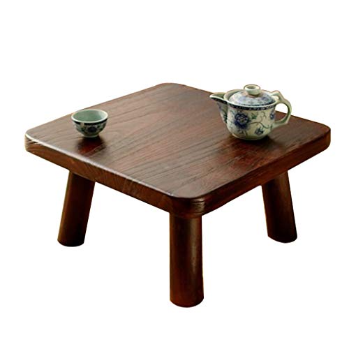 Tische Kaffeetische Wohnzimmer-Couchtisch Holz-Couchtisch Einfacher Tatami Quadratischer Niedriger Dunkelbrauner Buchtfenstertisch Plattformtisch Bett Computertisch Beistelltische