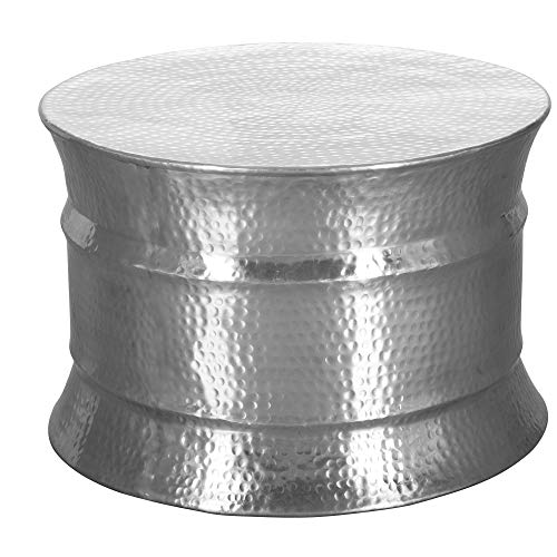 Wohnnling Loungetisch BZW. Couchtisch in Silberfarben aus Aluminium mit Hammerschlag; Maße (B/T/H) in cm: 62x62x41