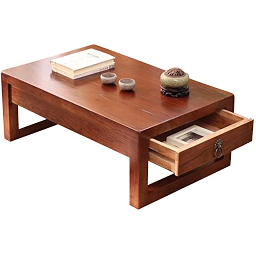 End Tables Japanischer Tatami-Tisch Zen-Teetisch Mit Schubladen Retro-Meditations-Tieftis ch Kung-Fu-Couchtisch Mit Erkerfenster (Size : 60x40x30cm)