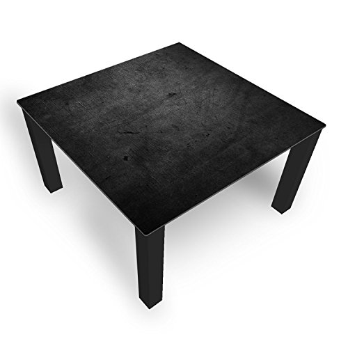 DEKOGLAS 'Beton Schwarz' Glastisch für Wohnzimmer, Motiv Kaffee Tisch 100x100 Schwarz oder Weiss