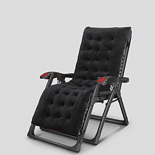 WEDF Zero Gravity Chair Verstellbarer Liegestuhl Klappbett Büro Siesta Chair Durable Rest Lounge Chair,Schwarz-52CM