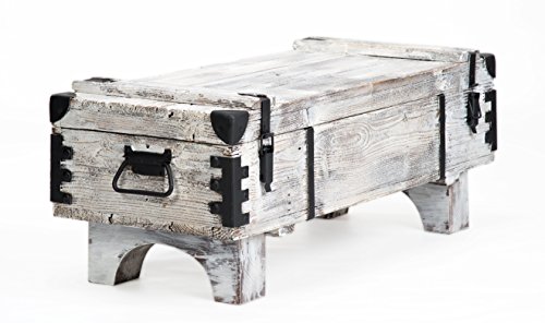 Alte Truhe Kiste Tisch shabby chic Holz Beistelltisch Holztruhe 39 cm Höhe / 41 cm Tiefe / 97 cm Breite