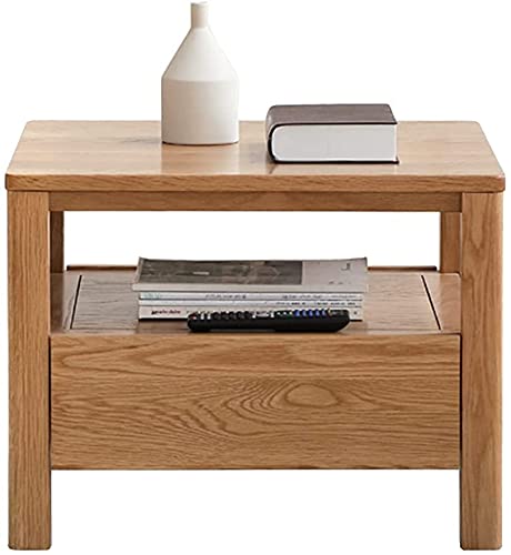 YOYOSHU Couchtische Massivholz Sofa Beistelltisch Wohnzimmer Quadratisch Moderner Minimalistischer Tatami Niedriger Tisch mit Schubladen Tische(Size:60x60x45cm)