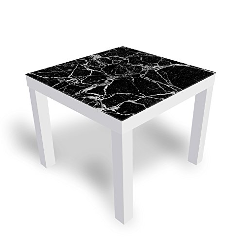DEKOGLAS Beistelltisch Couchtisch 'Glas' Sofatisch mit Motiv Glasplatte Kaffee-Tisch von DEKOGLAS, 55x55x45 cm Weiß