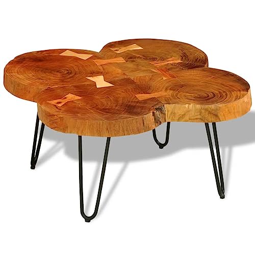 vidaXL Couchtisch Beistelltisch Tisch 35 cm 4 Baumscheiben Massivholz Sheesham