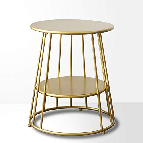 LXXSH Einfacher Moderne Schmiedeeisen Gold Seite Couchtisch Nordic Kleiner Tisch Couchtisch kreativ runde Ecke mehr Nachttisch