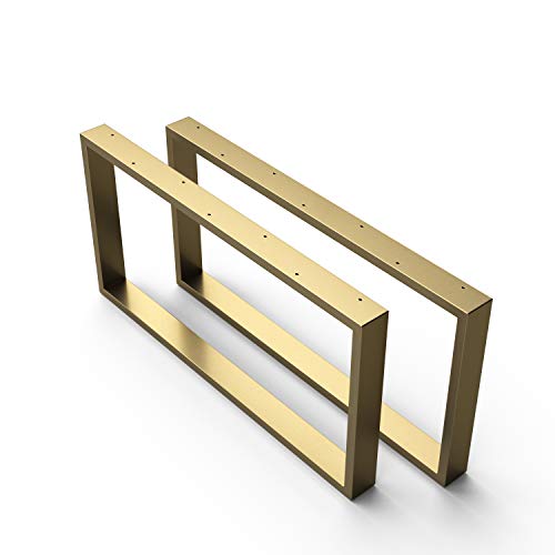 sossai® Design Couchtisch Untergestell | Farbe: Gold | Stahl Tischgestell CKK1 - pulverbeschichtet | 2 Stück (Paar) | Breite 80 cm x Höhe 40 cm
