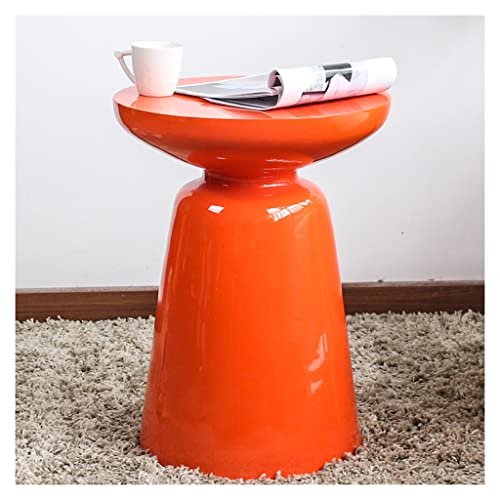 UNNS Beistelltisch Sofa Kleiner Couchtisch Wohnzimmer Hoch runder Tisch Moderne Minimalist kleine Tisch Modekunst Beistelltisch Sofa-Couchtisch (Color : Orange)