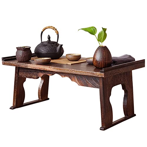 Couchtische?Retro, klappbarer niedriger Tisch, Land Tatami Tisch, Zen Tea Table?verwendet im Wohnzimmer Schlafzimmer (Color : Brown, Size : 68x34x29cm)