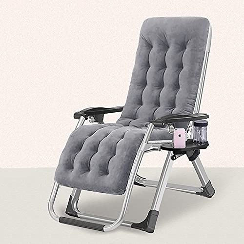 WEDF Patio Lounge Chairs Verstellbare Zero Gravity Stühle Langlebiger Freizeitstuhl Klappstuhl Klappbett,Schwarz-66cm (Grau 66cm)
