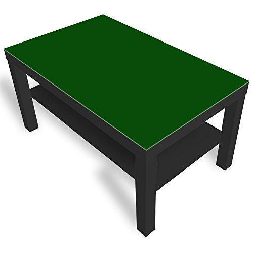 DEKOGLAS Beistelltisch Couchtisch 'Einfarbig Grün' Sofatisch mit Motiv Glasplatte Kaffee-Tisch von DEKOGLAS, 90x55x45 cm Schwarz