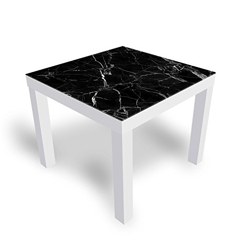 DekoGlas Beistelltisch Couchtisch 'gebrochenes Glas' Sofatisch mit Motiv Glasplatte Kaffee-Tisch, 55x55x45 cm Weiß
