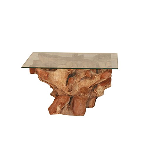Beistelltisch Erosi Teakholzwurzel Couchtisch 70 cm x 70 cm Teakholz Tisch