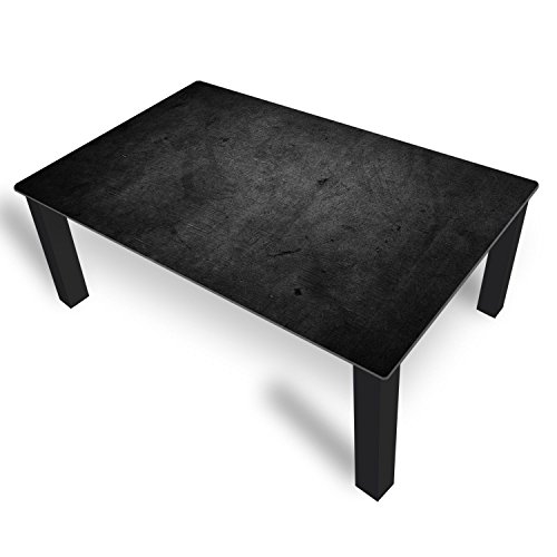 DEKOGLAS Couchtisch 'Beton Schwarz' Glastisch Beistelltisch für Wohnzimmer, Motiv Kaffee-Tisch 120x75 cm in Schwarz oder Weiß