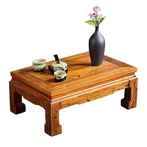 Kleiner Couchtisch Niedriger Tisch Auf Dem Balkon Antiker Schreibtisch Tatami-Zwerg Massivholz-Couchtisch Im Wohnzimmer (Color : Brown, Size : 70 * 45 * 25cm)