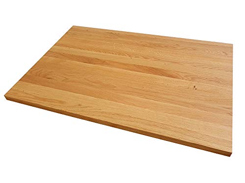 Tischplatte Holz massiv Eiche 26mm geölt/unbehandelt Esstisch Couchtisch (Holz unbehandelt, 120 x 70)