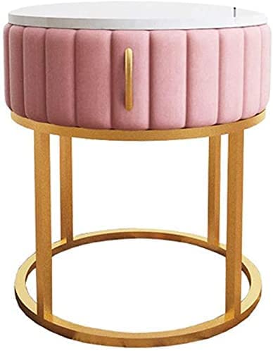 YOYOSHU Beistelltisch Modernes Design Runder Stoff Beistelltisch Marmor Tischplatte Couchtisch Wohnzimmer Büro Ecktisch(Color:D)