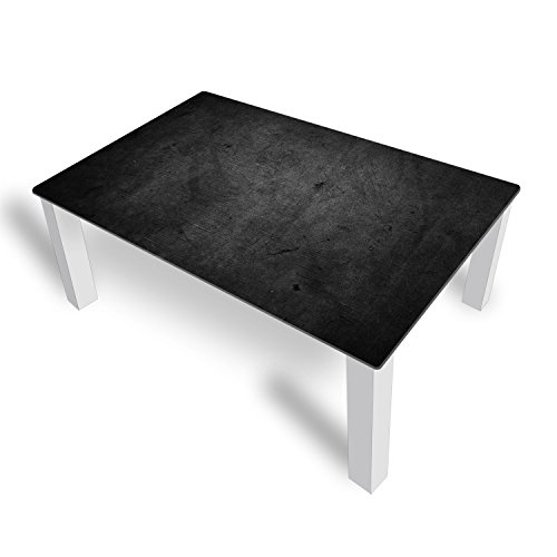 DEKOGLAS Couchtisch 'Beton Schwarz' Glastisch Beistelltisch für Wohnzimmer, Motiv Kaffee-Tisch 112x67 cm in Schwarz oder Weiß