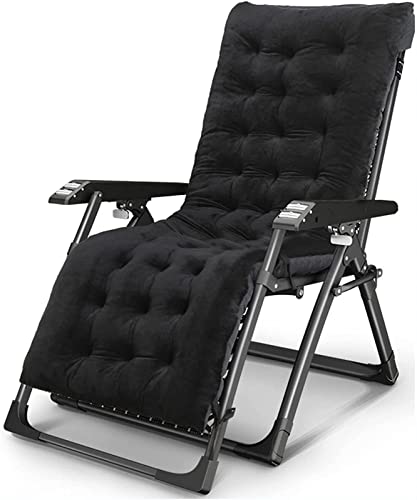 WEDF Gartenstühle Lounge Chair Klappstuhl Zero Gravity Sonnenliegen Verstellbare Gartenliegestühle,Schwar z-52cm