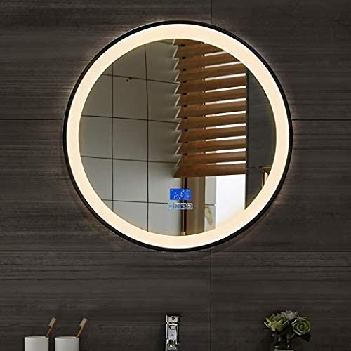 WEDF Runder Außenlicht Badezimmerspiegel, Led Spiegel Wasserdichter Nebel Schminkspiegel Runder Wandspiegel, für Eingangsbereiche, Waschräume, Wohnzimmer und mehr