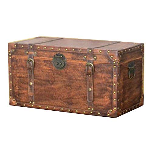 Vintage Koffer Vintage Koffer, Große Kapazität, kreativer Couchtisch, Sofa und Hocker Unterwäsche Mantel/Anzug Pullover Tasche VE, 4 Farben, 3 Größen GGYMEI (Color : Brown, Size : 70x36x36cm)