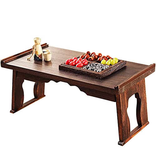 Couchtische Retro, Coffee Table, Klappbarer niedriger Tisch?Cocktail Table Tea Table, Tatami Table, geeignet für Wohn- und Schlafzimmer (Color : Brown, Size : 80x44x36cm)