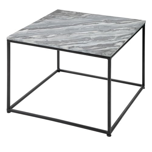 riess-ambiente.de Eleganter Couchtisch Elements 50cm grau mit polierter Marmor-Platte Wohnzimmertisch Tisch Sofatisch