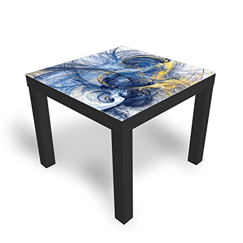 DEKOGLAS Beistelltisch Couchtisch 'Helle Bewegung' Sofatisch mit Motiv Glasplatte Kaffee-Tisch von DEKOGLAS, 55x55x45 cm Schwarz