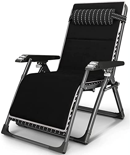 WEDF Gartenstühle Lounge Chair Klappstuhl Zero Gravity Sonnenliegen Verstellbare Gartenliegestühle,Schwar z-52cm