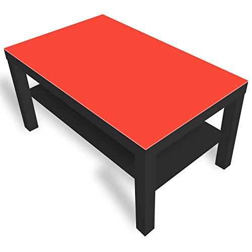 DEKOGLAS Beistelltisch Couchtisch 'Einfarbig Rot' Sofatisch mit Motiv Glasplatte Kaffee-Tisch von DEKOGLAS, 90x55x45 cm Schwarz