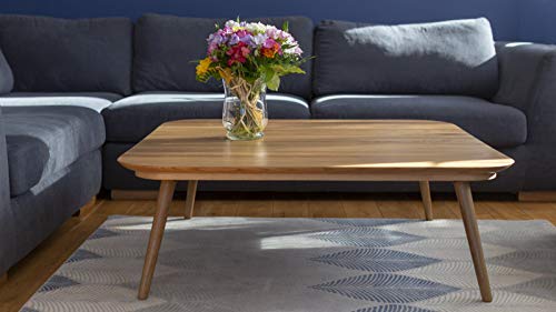 Ragaba Contrast Tetra quadratischer   niedriger Holztisch mit Weiss Beine   110cm x 110cm x 28cm