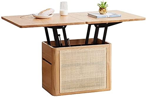 YOYOSHU Couchtische aus massivem Holz können einen doppelten Esstisch für Wohnzimmer und Büro bilden Einfacher Teetisch Doppelseitige Aufbewahrungstische(Size: 126x73x71cm)