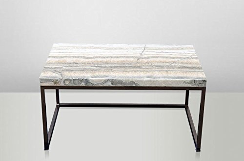 Casa Padrino Art Deco Beistelltisch Onyx/Metall 80 x 50 cm  Jugendstil Tisch   Möbel Couchtisch
