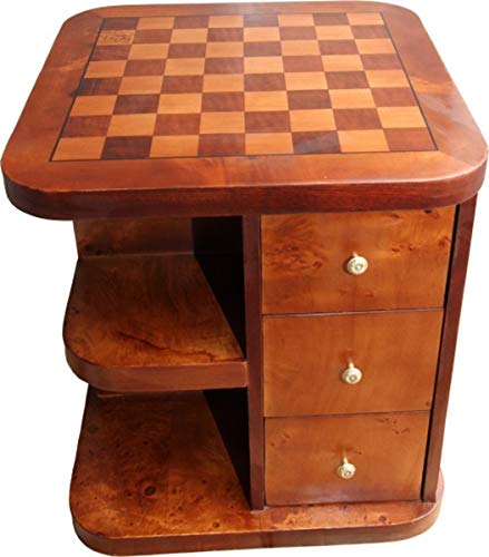 Casa Padrino Art Deco Spieltisch Schach/Dame Mahagoni Mod2 L 50 x B 50 x H 55 cm   Möbel Antik Stil Barock