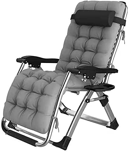 WEDF Outdoor-Liegestuhl ohne Schwerkraft Verstellbarer Liegestuhl Klappbett für Zuhause tragbar, Grau-52 cm (Grau 52 cm)