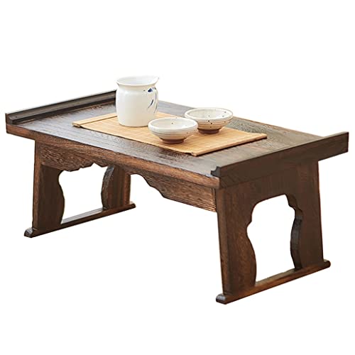 Couchtische, Klappbarer niedriger Tisch, Vintage Beistelltisch, Rechteckiger Tatami-Tisch? geeignet für Wohnzimmer und Schlafzimmer (Color : Brown, Size : 60x34x27cm)