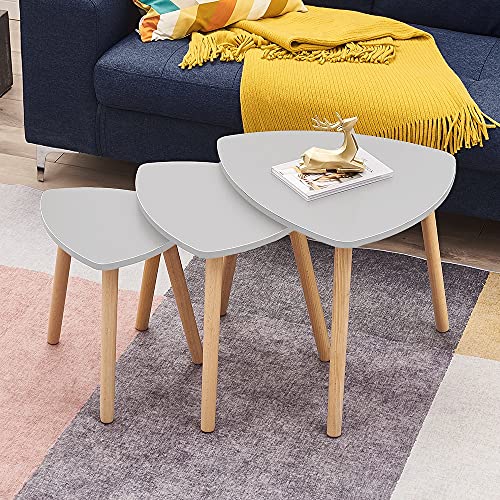 Kleine Couchtisch Teeschreibtisch Tischgerät Holz Beine Seiten Tischleuchte Kaffee Wohnzimmer Möbel Endtisch Wohnzimmertisch (Color : Grey)